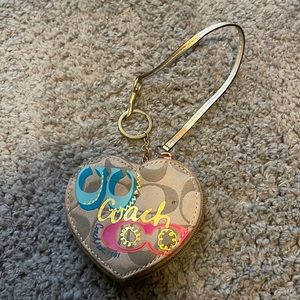 Coach Poppy Graffiti Heart Coin Purse